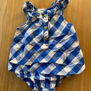 🧡 5/$20 Carter’s Buffalo Plaid Navy Romper 3m